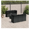 Image de Salon de jardin modulable resine tressee noir 7 pieces x 179 x 69 6 personnes