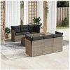 Image de Salon de jardin modulable rotin gris 7 pieces x 179 x 69 6 personnes