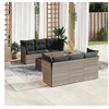 Image de Salon de jardin modulable resine tressee gris 7 pieces x 179 x 69