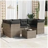 Image de Salon de jardin modulable rotin gris 7 pieces x 234 x 69 6 personnes