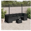 Image de Salon de jardin modulable resine tressee noir 8 pieces x 289 x 69 7 personnes