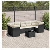 Image de Salon de jardin modulable resine tressee noir 8 pieces x 289 x 69 7 personnes