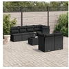 Image de Salon de jardin 8 pcs avec coussins noir résine tressée 3249134