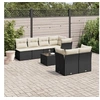 Image de Salon de jardin modulable resine tressee noir 8 pieces x 124 x 69 7 personnes