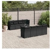 Image de Salon de jardin modulable resine tressee noir 9 pieces x 234 x 69 8 personnes