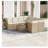 Image de Salon de jardin modulable rotin beige 9 pieces x 234 x 69 8 personnes