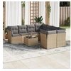 Image de Salon de jardin modulable resine tressee beige 9 pieces x 234 x 69 8 personnes