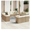 Image de Salon de jardin modulable resine tressee beige 12 pieces x 179 x 69 12 personnes