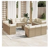 Image de Salon de jardin modulable VIDAXL rotin beige 13 pieces x 179 x 69 12 personnes