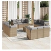 Image de Salon de jardin modulable resine tressee beige 13 pieces x 179 x 69 12 personnes