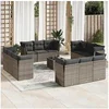 Image de Salon de jardin modulable rotin gris 13 pieces x 179 x 69 12 personnes