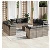 Image de Salon de jardin modulable resine tressee gris 13 pieces x 179 x 69