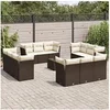 Image de Salon de jardin modulable 3 personnes resine tressee 13 pieces 62 x 179 x 69 cm marron