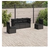Image de Salon de jardin modulable resine tressee noir 5 pieces x 179 x 69 5 personnes
