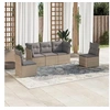 Image de Salon de jardin modulable resine tressee beige 5 pieces x 179 x 69 5 personnes