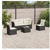 Image de Salon de jardin modulable resine tressee noir 6 pieces x 179 x 69 5 personnes