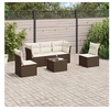 Image de Salon de jardin modulable resine tressee marron 6 pieces 55.0 x 55 x 37