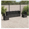 Image de Salon de jardin modulable resine tressee noir 6 pieces x 234 x 69 6 personnes