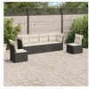 Image de Salon de jardin 6 pcs avec coussins noir résine tressée 3249205