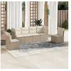 Image de Salon de jardin modulable resine tressee beige 6 pieces x 234 x 69 6 personnes