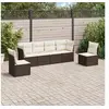 Image de Salon de jardin modulable resine tressee marron 6 pieces x 234 x 69 6 personnes