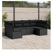 Image de 6 pieces 6 personnes noir resine tressee salon de jardin modulable