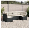 Image de Salon de jardin 6 pcs avec coussins noir résine tressée 3249225