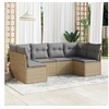 Image de Salon de jardin modulable resine tressee 6 personnes beige 6 pieces