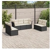 Image de Salon de jardin modulable resine tressee noir 7 pieces x 110 x 69 7 personnes