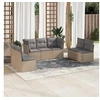 Image de Beige 7 personnes resine tressee salon de jardin modulable 7 pieces