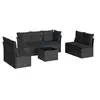 Image de Salon de jardin 8 pcs avec coussins noir résine tressée