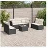 Image de Salon de jardin modulable rotin noir 8 pieces x 110 x 69 7 personnes