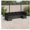 Image de Salon de jardin modulable resine tressee noir 7 pieces x 289 x 69 7 personnes