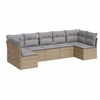 Image de Salon de jardin avec coussins 7 pcs beige résine tressée