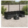 Image de Salon de jardin 8 pcs avec coussins noir résine tressée 3249274