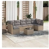 Image de Salon de jardin avec coussins 8 pcs beige résine tressée 3249278