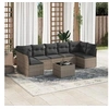 Image de Salon de jardin modulable resine tressee 8 pieces gris 117 x 289 x 69 cm 7 personnes