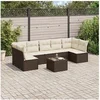 Image de Salon de jardin modulable resine tressee marron 8 pieces 55.0 x 55 x 37 7 personnes