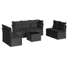 Image de Salon de jardin 8 pcs avec coussins noir tressée