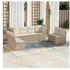 Image de Salon de jardin modulable resine tressee beige 8 pieces x 110 x 69 8 personnes