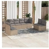 Image de Salon de jardin avec coussins 8 pcs beige résine tressée 3249288