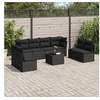 Image de Salon de jardin modulable resine tressee noir 9 pieces x 110 x 69 8 personnes