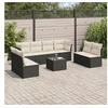 Image de Salon de jardin modulable resine tressee noir 9 pieces x 110 x 69 8 personnes