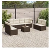 Image de Salon de jardin modulable resine tressee marron 9 pieces x 110 x 69 8 personnes