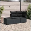 Image de Salon de jardin modulable resine tressee noir 3 pieces x 172 x 69 3 personnes