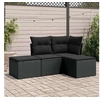 Image de Salon de jardin modulable resine tressee noir 4 pieces x 172 x 69 4 personnes