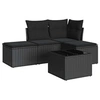 Image de Salon de jardin modulable resine tressee noir 5 pieces x 172 x 69 4 personnes