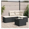 Image de Salon de jardin modulable rotin noir 5 pieces x 172 x 69 4 personnes