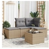 Image de Salon de jardin modulable resine tressee beige 5 pieces x 172 x 69 4 personnes
