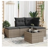 Image de Salon de jardin modulable resine tressee gris 5 pieces x 172 x 69 4 personnes
